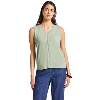 Street One Jersey top w.Crochet Tape Soft Jade Green 40 Street One Jersey top w.Crochet Tape Soft Jade Green 40