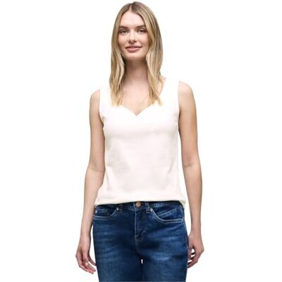 Street One Top mit Herzausschnitt Off White 40 Street One Top mit Herzausschnitt Off White 40