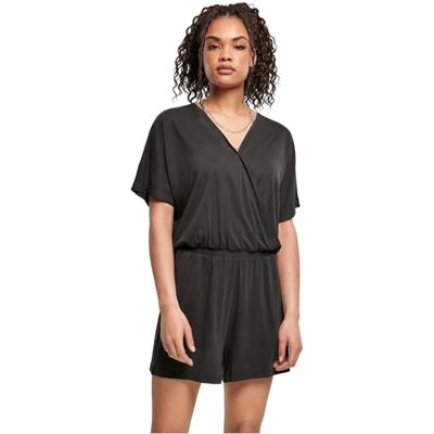 Urban Classics Ladies Short Modal Jumpsuit, Black, L Urban Classics Ladies Short Modal Jumpsuit, Black, L