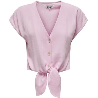 ONLY Damen Onlsiesta Ss Knot Lin Bl Shirt PNT Noos, Pirouette, XXS ONLY Damen Onlsiesta Ss Knot Lin Bl Shirt PNT Noos, Pirouette, XXS