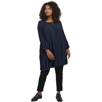 KAFFE CURVE Tunika KCami Damen Tunika 3/4 Arm Casual Rundhals Shirt Große Großen 46, Midnight Marine KAFFE CURVE Tunika KCami Damen Tunika 3/4 Arm Casual Rundhals Shirt Große Großen 46, Midnight Marine