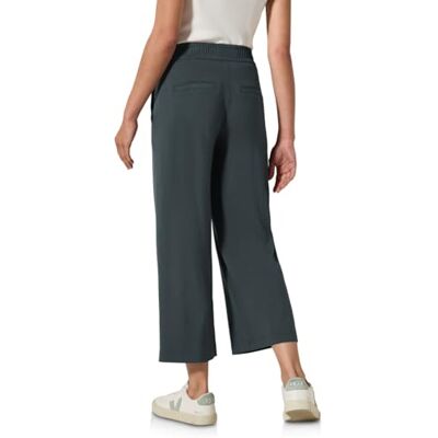 Cecil High Waist Wide Leg Hose im Loose Fit Slate Khaki S Cecil High Waist Wide Leg Hose im Loose Fit Slate Khaki S