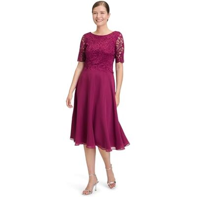 Vera Mont Damen Cocktailkleid mit Spitze 42, Sweet Berry Vera Mont Damen Cocktailkleid mit Spitze 42, Sweet Berry