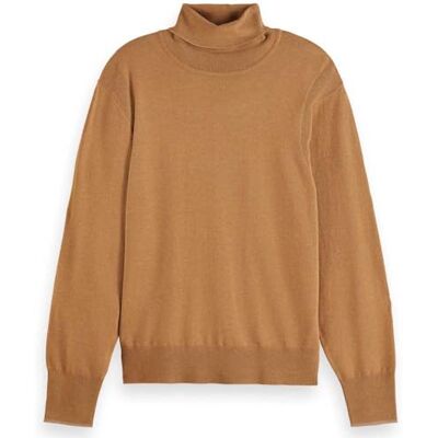 Scotch & Soda Damen Relaxed-fit Roll Neck Pullover Sweater, Tobacco Melange, L EU Scotch & Soda Damen Relaxed-fit Roll Neck Pullover Sweater, Tobacco Melange, L EU