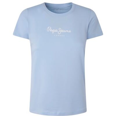 Pepe Jeans New Virginia SS N T-Shirt, Blau (Bay Blue), XL Damen Pepe Jeans New Virginia SS N T-Shirt, Blau (Bay Blue), XL Damen