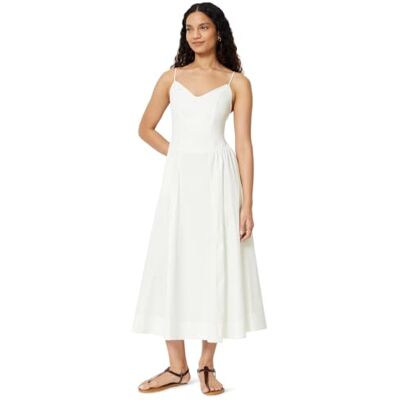 Amazon Essentials Damen Fit & Flare Sommer-Midikleid aus Baumwollpopeline, Grellweiß, XXL Amazon Essentials Damen Fit & Flare Sommer-Midikleid aus Baumwollpopeline, Grellweiß, XXL