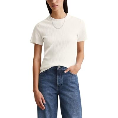 Marc O' Polo Denim Damen T-Shirt mit Stretch-Anteil Slim Fit, Weiß (Scandinavian White), XXS Marc O' Polo Denim Damen T-Shirt mit Stretch-Anteil Slim Fit, Weiß (Scandinavian White), XXS