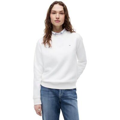Tommy Jeans Damen Tjw Reg Flag Crew Dw0dw19959 Pullover-Sweatshirt, White (White), XL EU Tommy Jeans Damen Tjw Reg Flag Crew Dw0dw19959 Pullover-Sweatshirt, White (White), XL EU