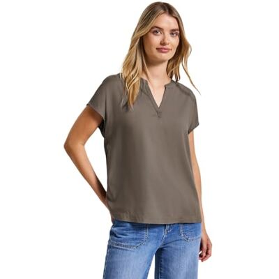 Street One Split Neck Bluse in Unifarbe Street One Split Neck Bluse in Unifarbe