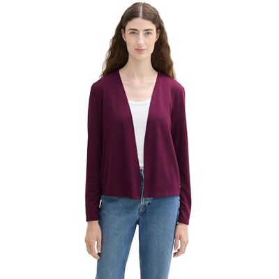 TOM TAILOR Damen Basic T-Shirt Cardigan, blackberry, XXL TOM TAILOR Damen Basic T-Shirt Cardigan, blackberry, XXL