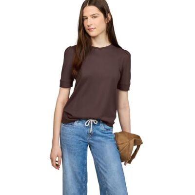 Street One Studio T-Shirt mit Rundhals und Puffärmeln Mahogany Brown 40 Street One Studio T-Shirt mit Rundhals und Puffärmeln Mahogany Brown 40