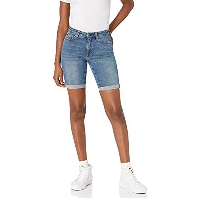 Amazon Essentials Damen Slim-Fit-Bermudashorts mit Mittelhohem Bund und Taschen, Medium Wash, 48 Amazon Essentials Damen Slim-Fit-Bermudashorts mit Mittelhohem Bund und Taschen, Medium Wash, 48