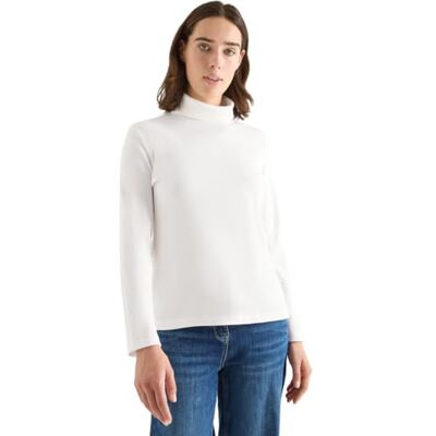 Cecil Langarmshirt in Rippstruktur Vanilla White M Cecil Langarmshirt in Rippstruktur Vanilla White M