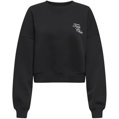 ONLY Damen Onlkiara L/S O-Neck Pearl SWT, Black, S ONLY Damen Onlkiara L/S O-Neck Pearl SWT, Black, S