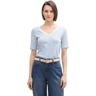 TOM TAILOR RIPP Langarmshirt mit Bio-Baumwolle, Blue Offwhite Irregular Stripe, XXS TOM TAILOR RIPP Langarmshirt mit Bio-Baumwolle, Blue Offwhite Irregular Stripe, XXS