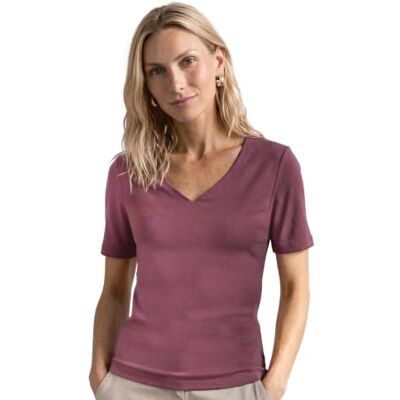 Street One Basic T-Shirt mit Herzausschnitt Dark Clouded Blush 44 Street One Basic T-Shirt mit Herzausschnitt Dark Clouded Blush 44