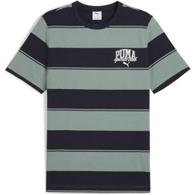 Puma Unisex Class Stripe AOP Tee T-Shirts, Green Moon, Puma Unisex Class Stripe AOP Tee T-Shirts, Green Moon,