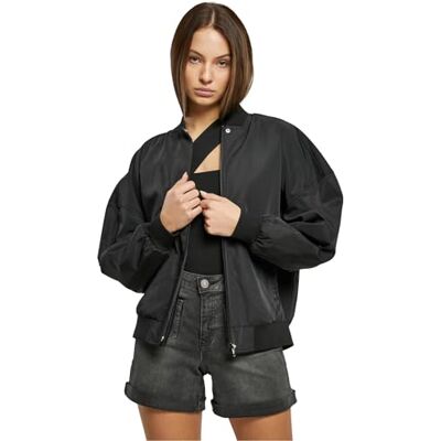 Urban Classics Damen Jacke Ladies Recycled Oversized Light Bomber Jacket black L Urban Classics Damen Jacke Ladies Recycled Oversized Light Bomber Jacket black L