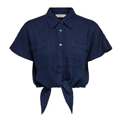 ONLY Onlleoni Seersucker Cap Knot Shirt WVN ONLY Onlleoni Seersucker Cap Knot Shirt WVN
