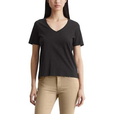 Marc O' Polo Damen T-Shirt mit V-Ausschnitt Regular Fit, Schwarz (Black), XS Marc O' Polo Damen T-Shirt mit V-Ausschnitt Regular Fit, Schwarz (Black), XS