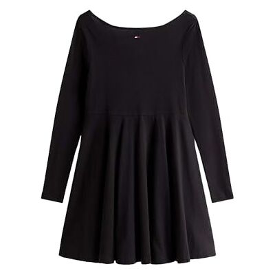 Tommy Jeans Damen Tjw F&f Essential Dress Dw0dw21745 Ausgestelltes Kleid, Black (Black), S EU Tommy Jeans Damen Tjw F&f Essential Dress Dw0dw21745 Ausgestelltes Kleid, Black (Black), S EU