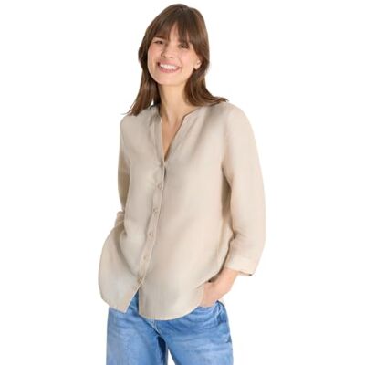 Cecil Bluse mit Split Neck aus Leinenmix Cecil Bluse mit Split Neck aus Leinenmix