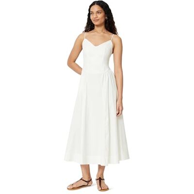 Amazon Essentials Damen Fit & Flare Sommer-Midikleid aus Baumwollpopeline, Grellweiß, XS Amazon Essentials Damen Fit & Flare Sommer-Midikleid aus Baumwollpopeline, Grellweiß, XS
