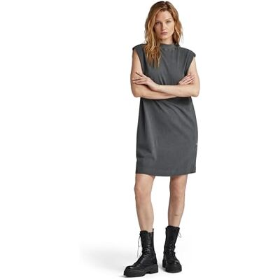 G-STAR RAW Damen Riveted Loose Sleeveless Kleid, Grau (Grey Asphalt gd D24488-C756-G415), S G-STAR RAW Damen Riveted Loose Sleeveless Kleid, Grau (Grey Asphalt gd D24488-C756-G415), S