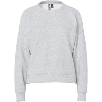 PIECES Damen Pcchilli Ls Noos Bc Sweatshirt, Light Grey Melange, XXL EU PIECES Damen Pcchilli Ls Noos Bc Sweatshirt, Light Grey Melange, XXL EU