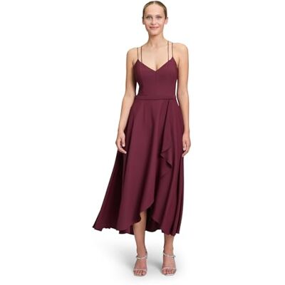 Vera Mont Damen Abendkleid mit Volant 36, Wild Ruby Vera Mont Damen Abendkleid mit Volant 36, Wild Ruby