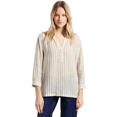 Street One SOL_Striped Splitneck Blouse Dark Moonstone Sand 34 Street One SOL_Striped Splitneck Blouse Dark Moonstone Sand 34