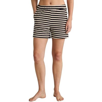 CALIDA Lounge Stripe Shorts Damen, Frottee-Struktur, natürlich atmungsaktiv, seitliche Eingrifftaschen, elastischer Hosenbund CALIDA Lounge Stripe Shorts Damen, Frottee-Struktur, natürlich atmungsaktiv, seitliche Eingrifftaschen, elastischer Hosenbund