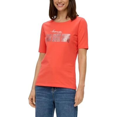 s.Oliver Damen 2144441 T-Shirt mit Frontprint, orange 25D3, 46 s.Oliver Damen 2144441 T-Shirt mit Frontprint, orange 25D3, 46