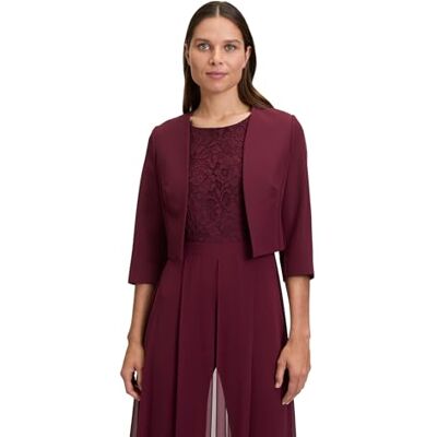Vera Mont Damen Bolero-Jacke mit Kellerfalten Deep Wine,42 Vera Mont Damen Bolero-Jacke mit Kellerfalten Deep Wine,42