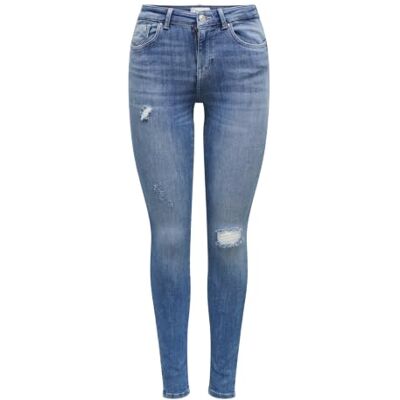 ONLY Damen Onlpower Life Mid Push Sk Dt Rea264 Noos Jeans, Medium Blue Denim, XL / 30L EU ONLY Damen Onlpower Life Mid Push Sk Dt Rea264 Noos Jeans, Medium Blue Denim, XL / 30L EU