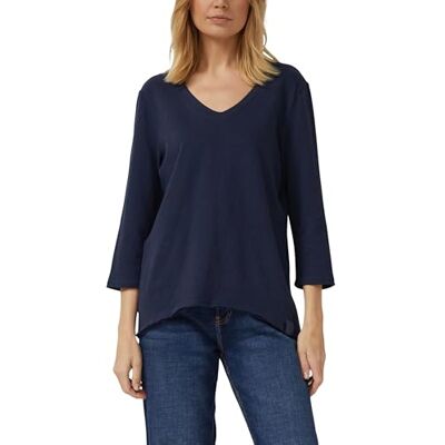 s.Oliver Jersey-T-Shirt mit Flammgarnstruktur und gerundetem Saum s.Oliver Jersey-T-Shirt mit Flammgarnstruktur und gerundetem Saum