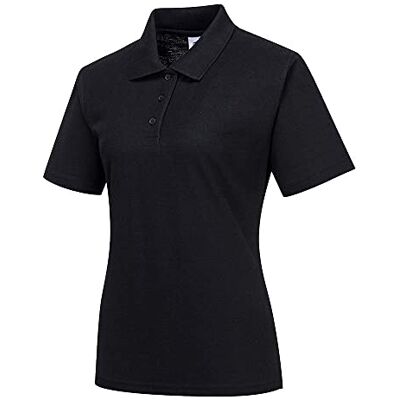 Portwest Damen Naples Polo-Shirt, Größe: XL, Farbe: Schwarz, B209BKRXL Portwest Damen Naples Polo-Shirt, Größe: XL, Farbe: Schwarz, B209BKRXL