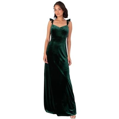 Maya Deluxe Women's Maxi Dress Ladies Sleeveless Sweetheart Neckline Velvet A-line Tie Back Wedding Guest Evening Prom Ball Gown, Emerald Green 42 Maya Deluxe Women's Maxi Dress Ladies Sleeveless Sweetheart Neckline Velvet A-line Tie Back Wedding Guest Evening Prom Ball Gown, Emerald Green 42