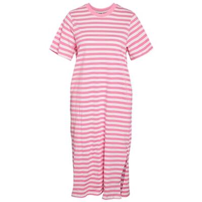 NOISY MAY Damen Nmember S/S Stripe Midi Dress JRS Noos, Begonia Pink, XL NOISY MAY Damen Nmember S/S Stripe Midi Dress JRS Noos, Begonia Pink, XL