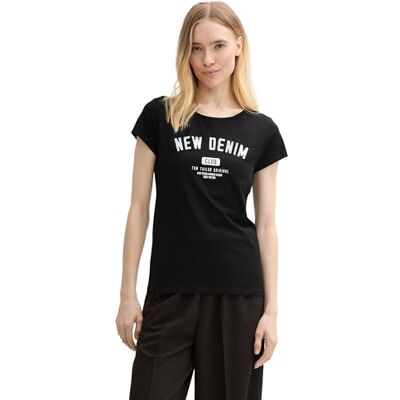 TOM TAILOR Denim Tom Tailor T-Shirt mit Print, Bright Rose, M TOM TAILOR Denim Tom Tailor T-Shirt mit Print, Bright Rose, M