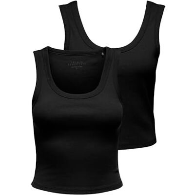ONLY Onleasy S/L Tank Top 2 Pack Cs JRS ONLY Onleasy S/L Tank Top 2 Pack Cs JRS