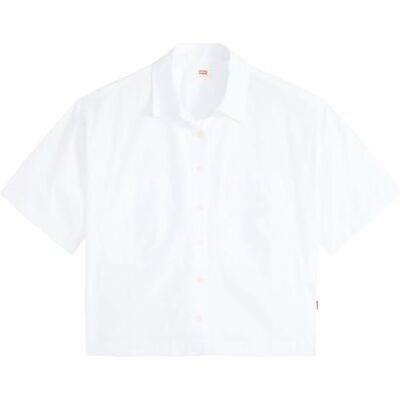 Levi's Harlie Ss Cropped Shirt Bright White Levi's Harlie Ss Cropped Shirt Bright White