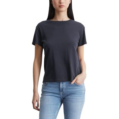 Marc O' Polo Marc OߴPolo Damen T-Shirt aus Bio-Baumwolle Loose Fit, Blau (Manic Midnight), S Marc O' Polo Marc OߴPolo Damen T-Shirt aus Bio-Baumwolle Loose Fit, Blau (Manic Midnight), S