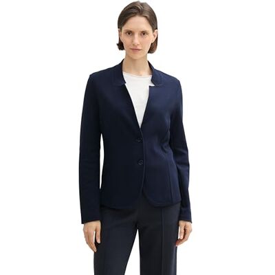 TOM TAILOR Damen 1044609 Basic Cosy Blazer, 10668 Sky Captain Blue, 3XL TOM TAILOR Damen 1044609 Basic Cosy Blazer, 10668 Sky Captain Blue, 3XL