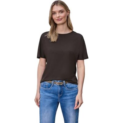 Street One Basic T-Shirt mit Dropped Shoulders Espresso Brown 42 Street One Basic T-Shirt mit Dropped Shoulders Espresso Brown 42