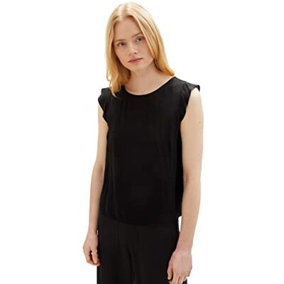 TOM TAILOR Denim Damen Bluse mit Flügelärmeln 14482 Deep Black S TOM TAILOR Denim Damen Bluse mit Flügelärmeln 14482 Deep Black S