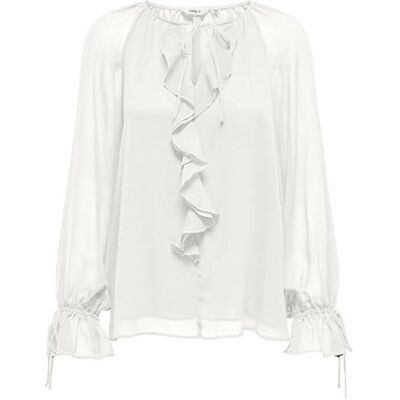 ONLY Onlanina Life Ls Frill V-Neck Tie Topwvn ONLY Onlanina Life Ls Frill V-Neck Tie Topwvn
