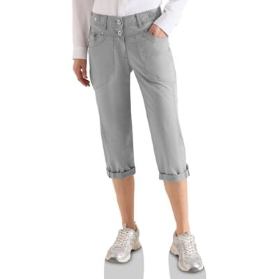 Cecil Mid Waist Slim Leg Hose mit Turn-Up Obelisk Grey 32 Cecil Mid Waist Slim Leg Hose mit Turn-Up Obelisk Grey 32
