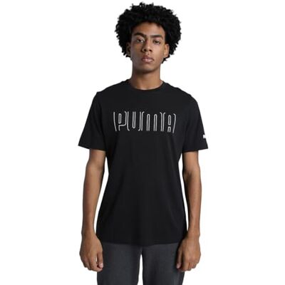 Puma Unisex Sport Graphic Tee T-Shirts, Black, S Puma Unisex Sport Graphic Tee T-Shirts, Black, S