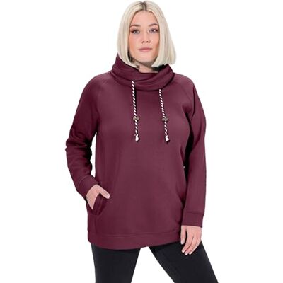 Ulla Popken Damen große Größen Übergrößen Plus Size Sweatshirt, weiter Stehkragen, Taschen, Raglan-Langarm dunkle Beere 42+ 713963544-42+ Ulla Popken Damen große Größen Übergrößen Plus Size Sweatshirt, weiter Stehkragen, Taschen, Raglan-Langarm dunkle Beere 42+ 713963544-42+